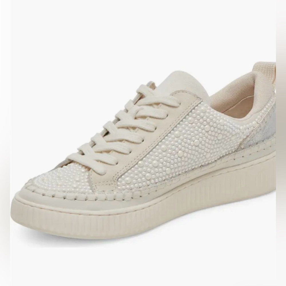 NIB Dolce Vita Nicona Pearl White Sneakers Size 7.5 - Picture 7 of 8